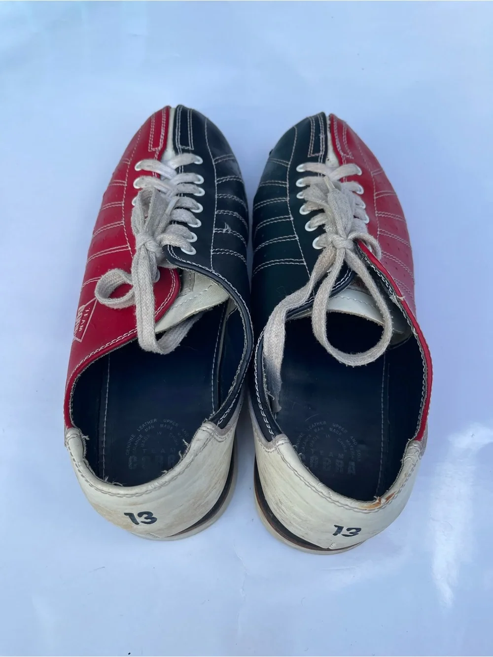Red and White Men's Bowling Style Slip-On Loafers